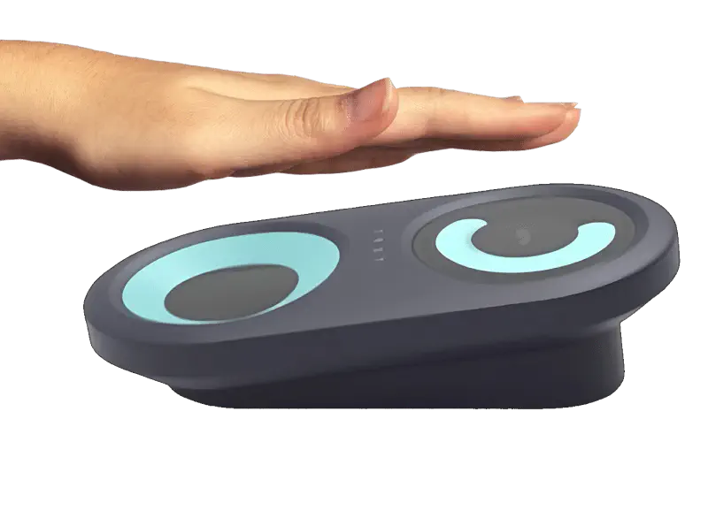 Image of hand over TRST's payment terminal